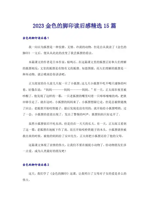 2023金色的脚印读后感精选15篇