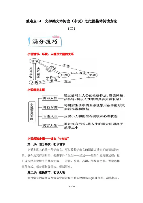 重难点04 文学类文本阅读之小说阅读方法(二)-备考2023(解析版)