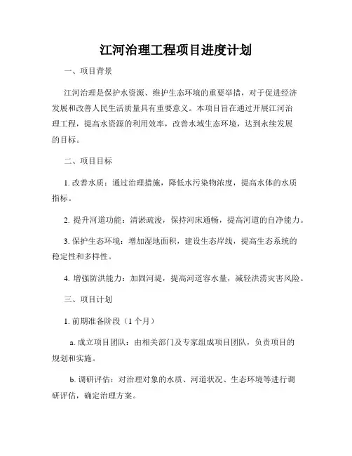 江河治理工程项目进度计划