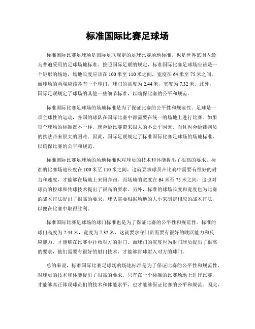 标准国际比赛足球场