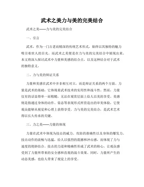 武术之美力与美的完美结合