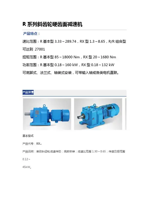 R系列斜齿轮硬齿面减速机