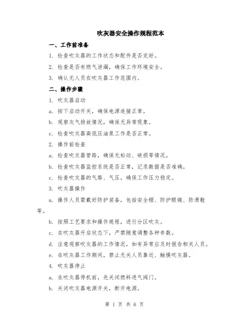 吹灰器安全操作规程范本（2篇）