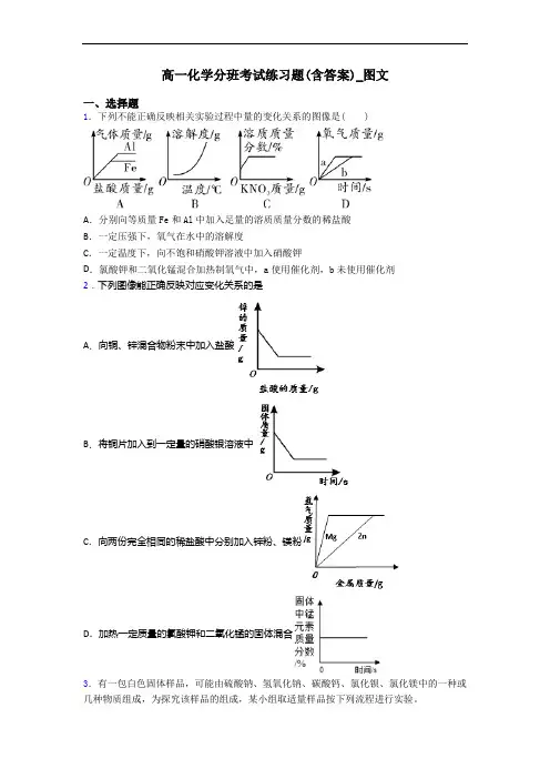 高一化学分班考试练习题(含答案)_图文