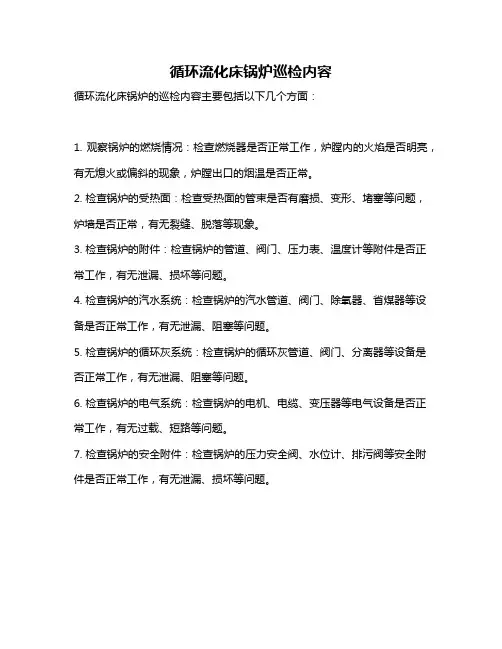 循环流化床锅炉巡检内容