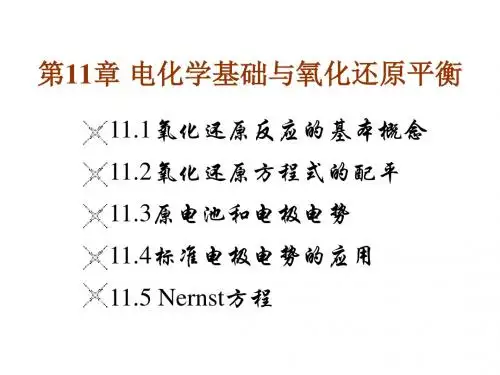 第章电化学基础与氧化还原平衡ppt课件