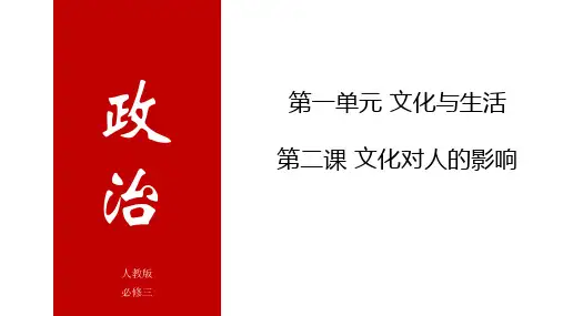 高中政治人教版必修三文化生活第二课   文化对人的影响(共14张PPT)