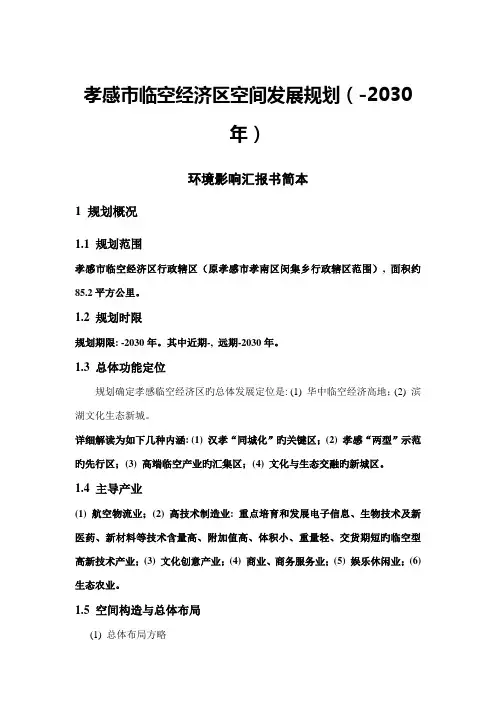 孝感市临空经济区空间发展规划年