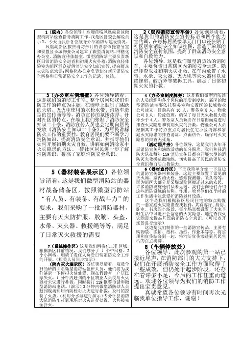 实地参观解说词(微型消防站)