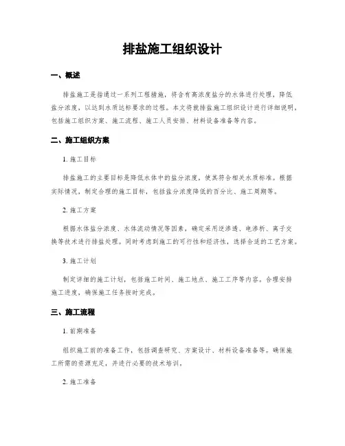 排盐施工组织设计
