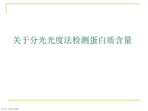 分光光度法检测蛋白质含量课件