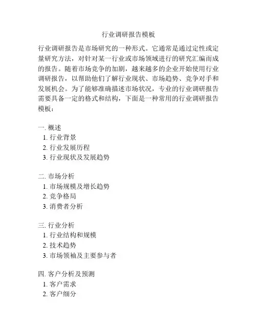 行业调研报告模板