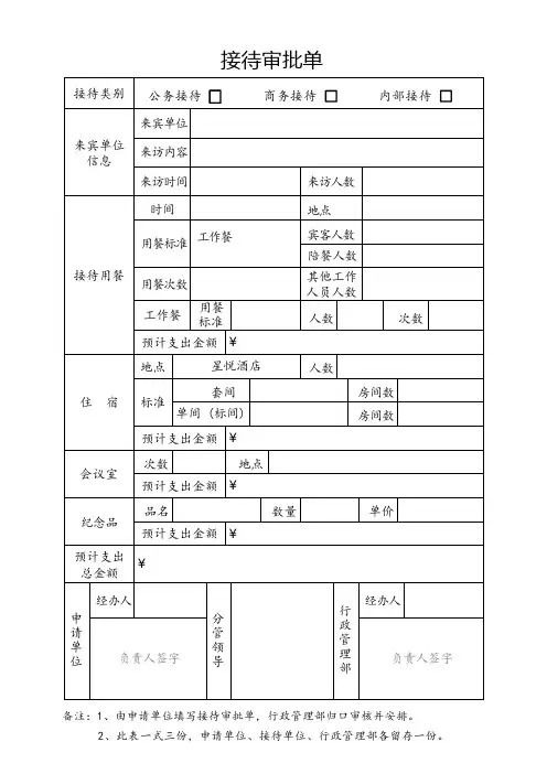 接待审批单模版