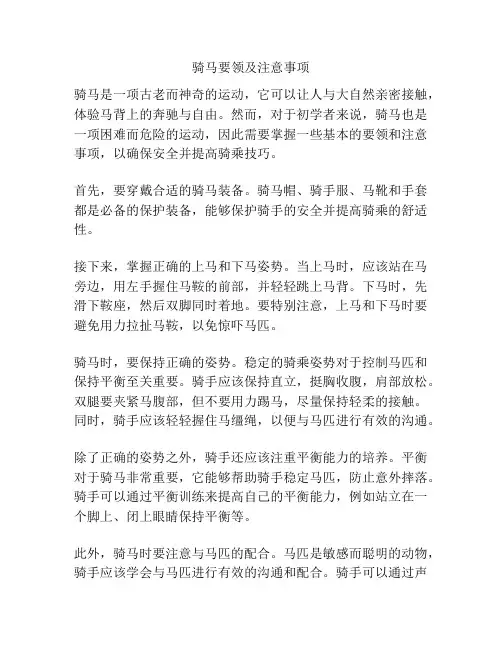 骑马要领及注意事项