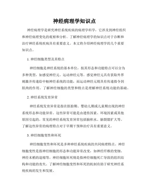 神经病理学知识点