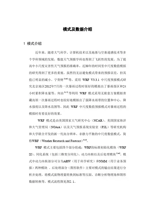 WRF模式及数据介绍