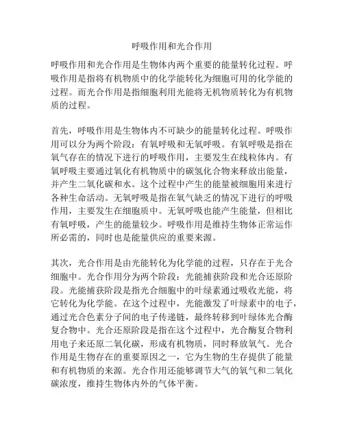呼吸作用和光合作用