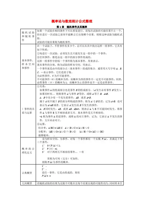 高中数学第二章概率2.5随机变量的均值和方差概率论与数理统计公式整理素材苏教版选修2_3202012251156