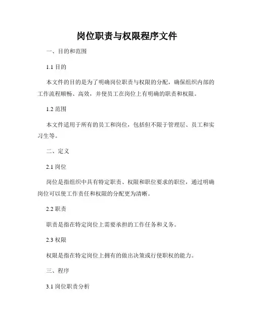 岗位职责与权限程序文件
