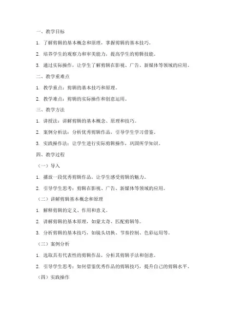 优秀剪辑思路教案模板范文