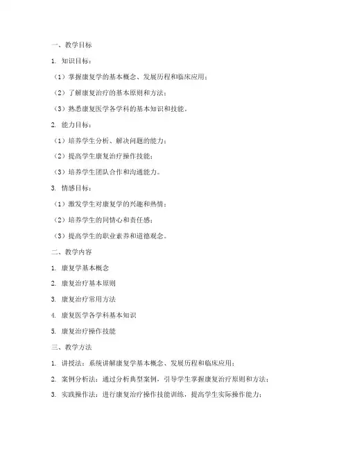 康复学教学教案设计模板