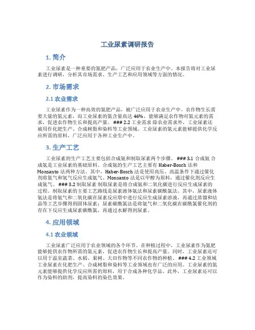 工业尿素调研报告