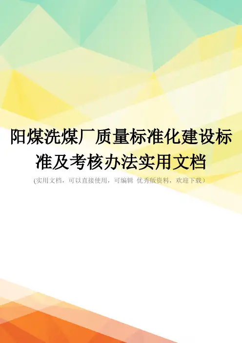 阳煤洗煤厂质量标准化建设标准及考核办法实用文档