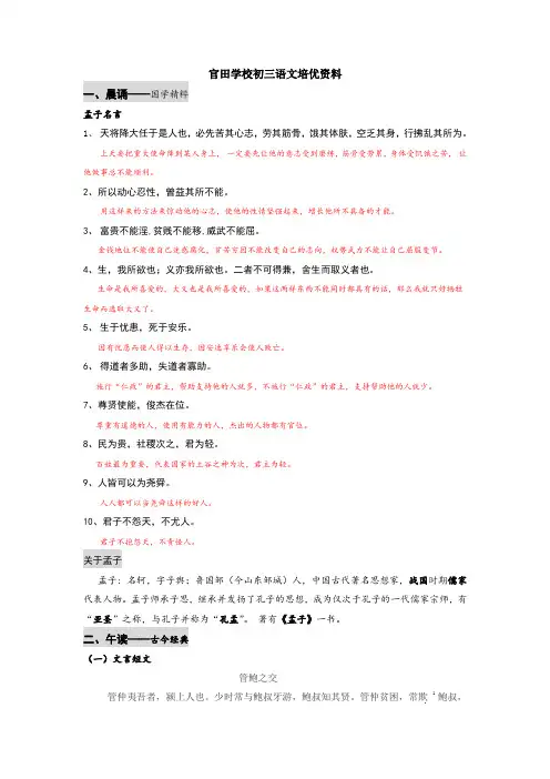 九年级语文培优资料(1)