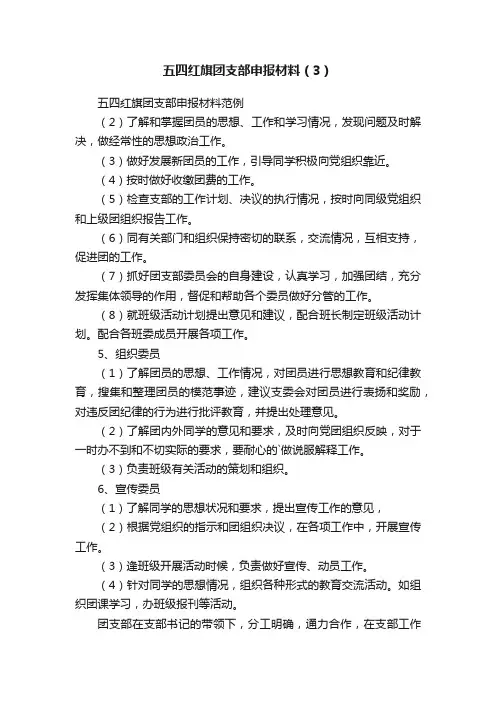 五四红旗团支部申报材料（3）