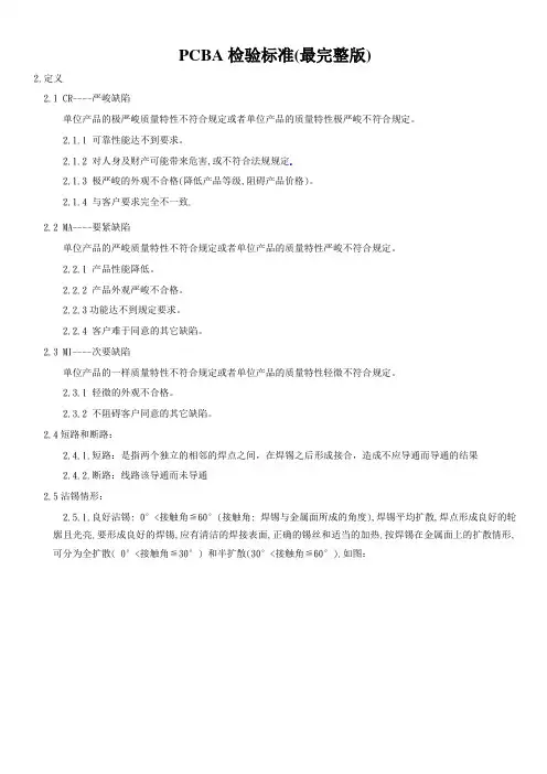 PCBA检验标准(最完整版)
