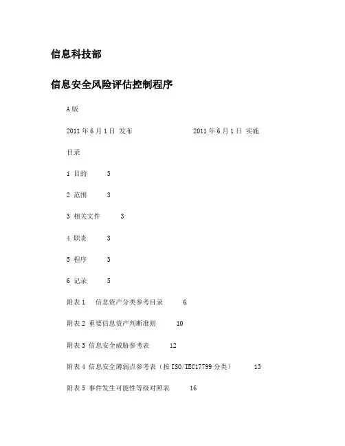 信息安全风险评估控制程序