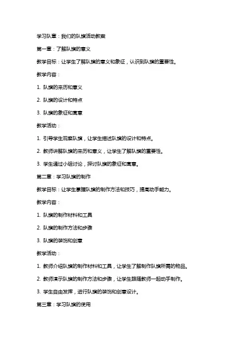 学习队章：我们的队旗活动教案