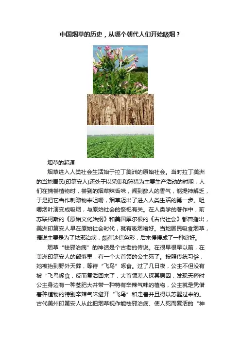 中国烟草的历史，从哪个朝代人们开始吸烟？