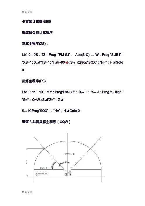 (整理)隧道三心圆超欠挖程序
