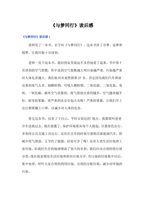 《与梦同行》读后感