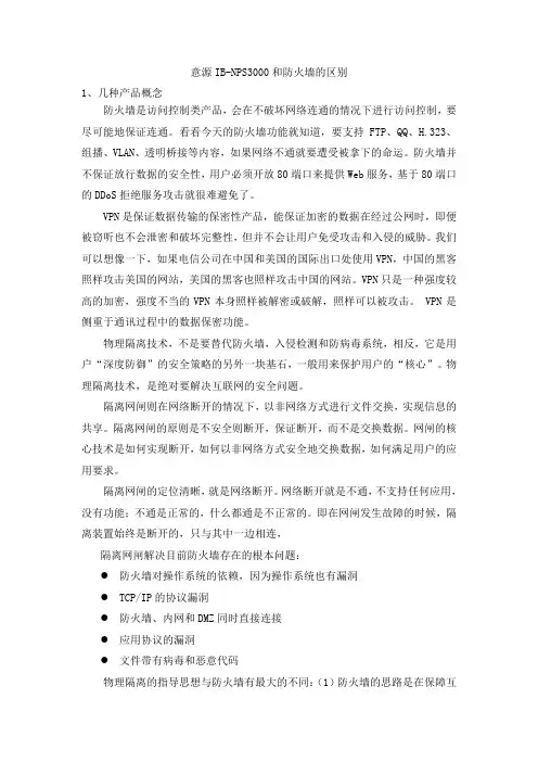 网闸和防火墙比较