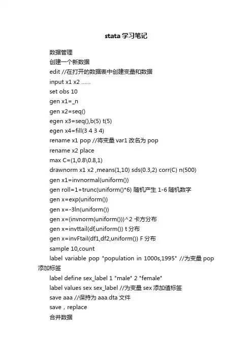 stata学习笔记