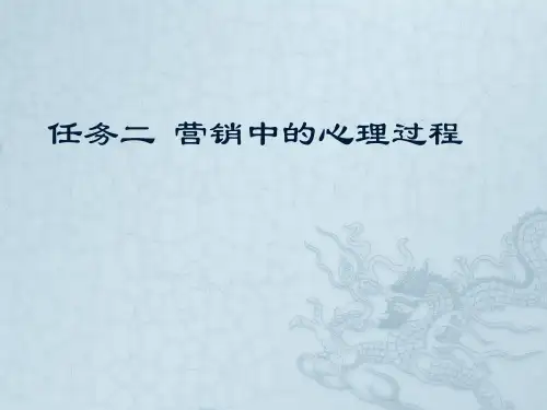 营销心理分析任务二  营销中的心理过程