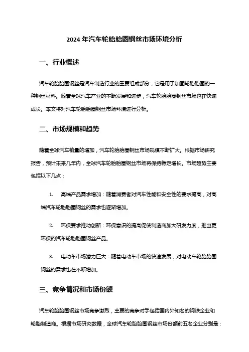 2024年汽车轮胎胎圈钢丝市场环境分析