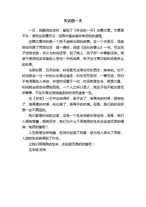 失去的一天