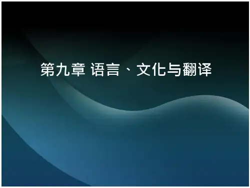 商务汉语综合教程第三册课件答案仇鸿伟 ISBN9787811346657 PDF第九章 文化与翻译-