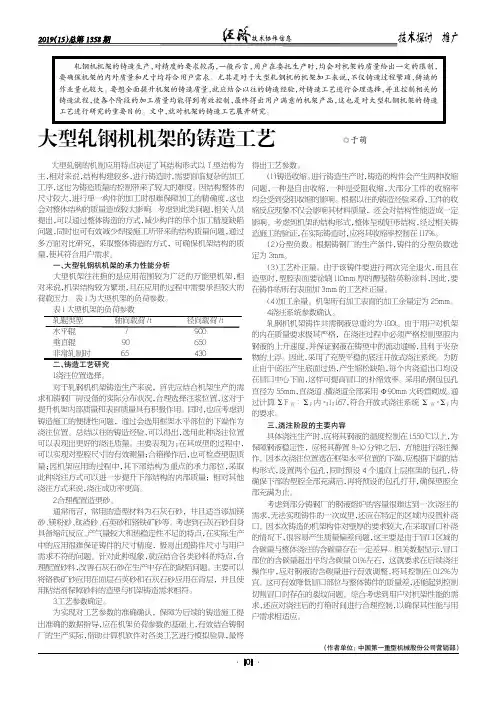 大型轧钢机机架的铸造工艺