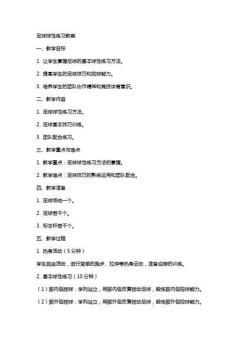 足球球性练习教案