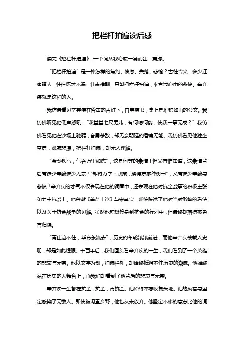 把栏杆拍遍读后感