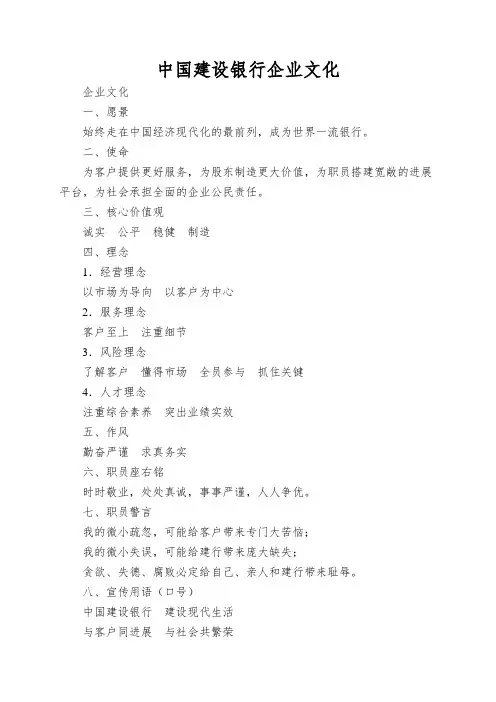 中国建设银行企业文化