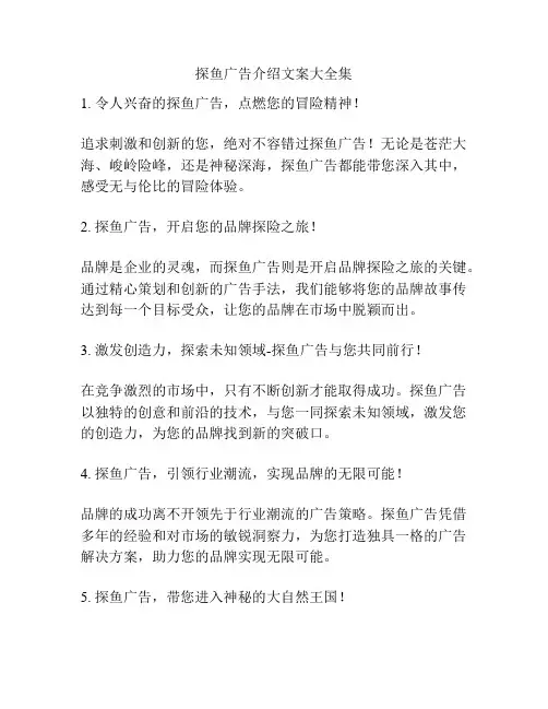 探鱼广告介绍文案大全集
