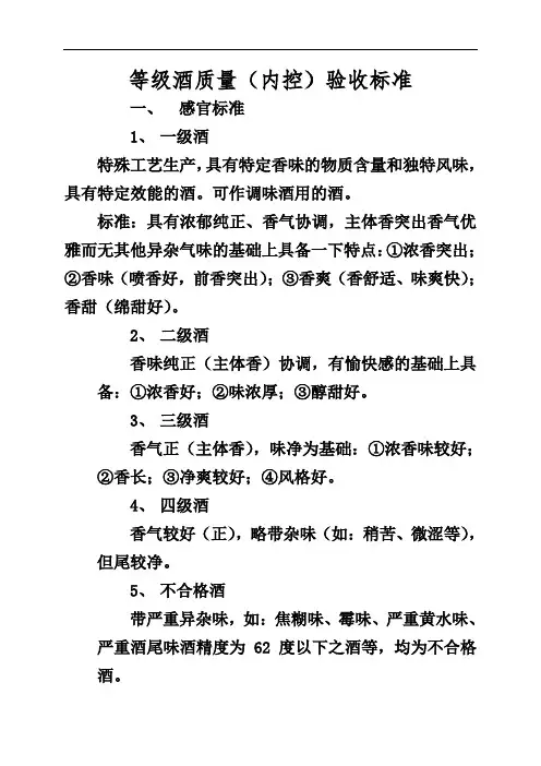 白酒验收标准
