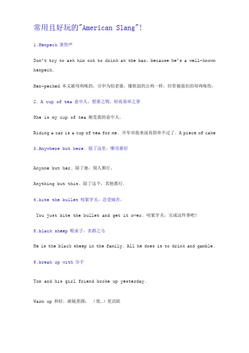 常用且好玩美国俚语 Interesting American Slan