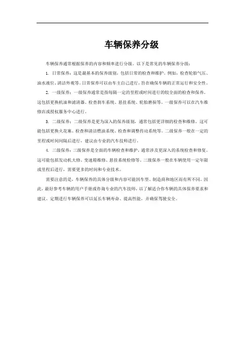 车辆保养分级