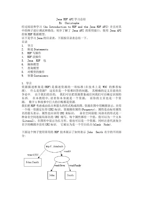 Jena RDF API学习总结